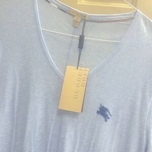 AUTHENTIC Burberry Brit Women Top T-shirt Blue Heather size Large